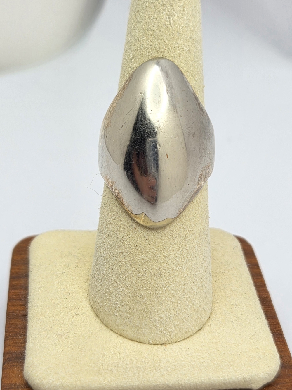 Vintage Sterling Silver 925 Bold Domed Marquise Statement Ring Size 8